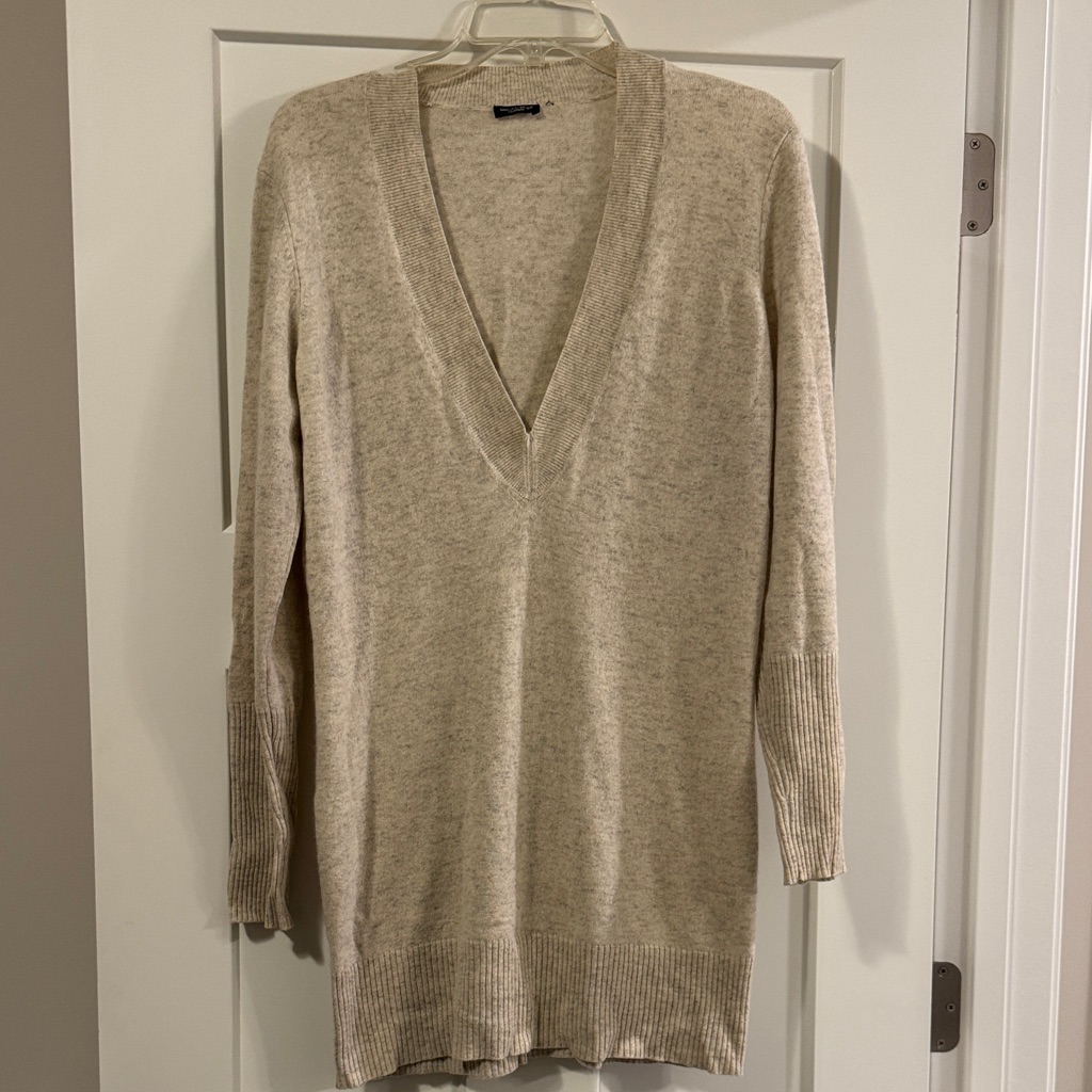 Magaschoni Cashmere Long V-Neck Sweater M